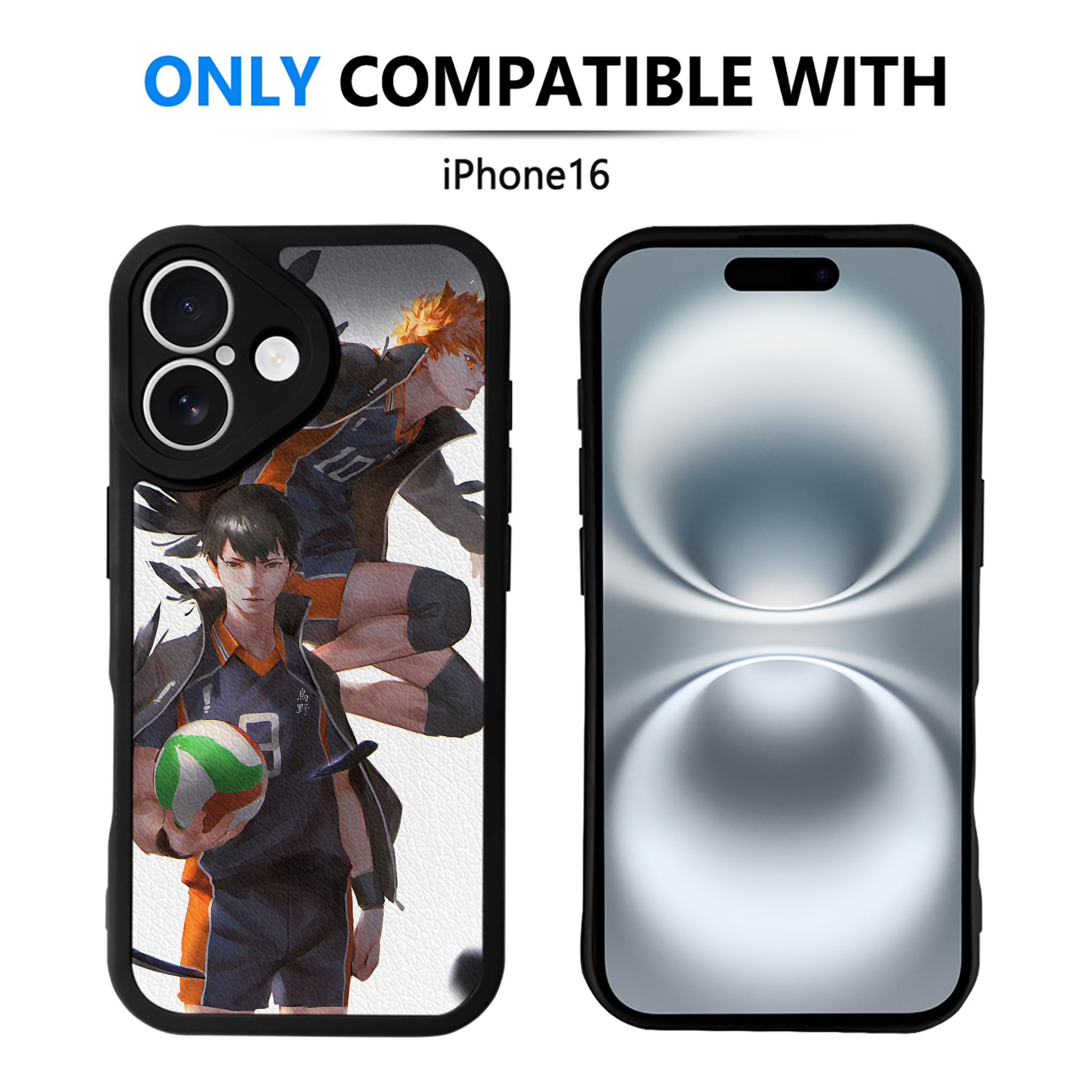 （画像用） ハイキュー!! Haikyu!! 【iPhone 16シリーズ対応】シリコンスマホケース（レザー調） 材質：シリコン